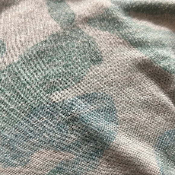 Free People Women's Short Sleeve T-Shirt Blue Green Camo Print Size XS - Picture 8 of 8